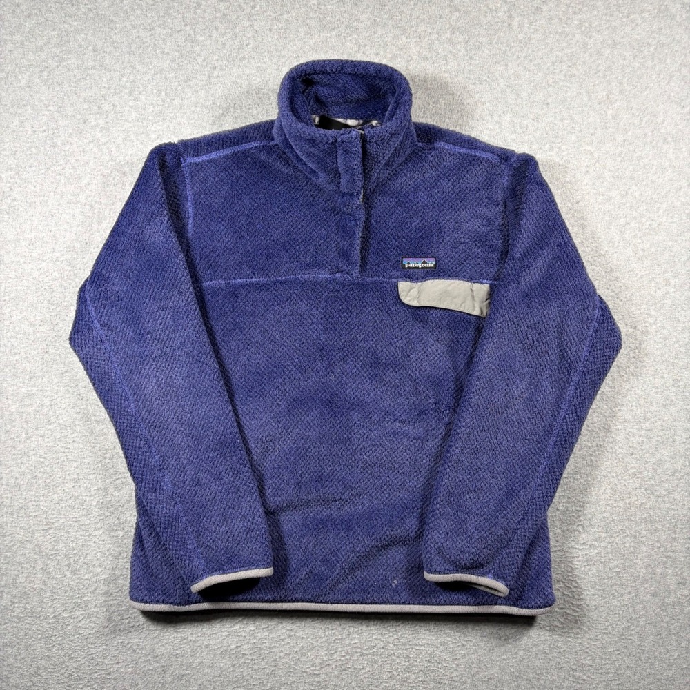 Patagonia Re-Tool Snap-T Pullover Women Size Large Blue Fleece Jacket 25441